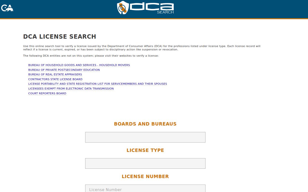 Norwalk people directories California professional license search