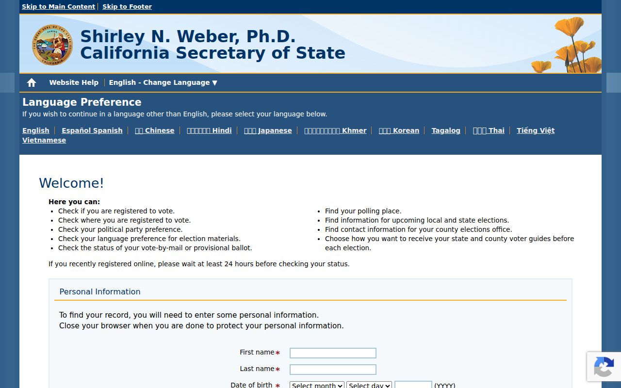 Norwalk voter registration records My Voter Status lookup